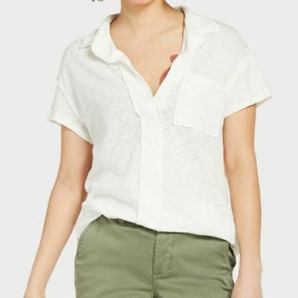 Free People The Posh Tee We The Free Collared Oversized V-Neck Baggy Shirt Tunic - Picture 7 of 11